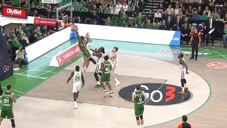 Ζάλγκιρις - Παναθηναϊκός: Η... απογείωση του Λόνι Γουόκερ για το εμφατικό κάρφωμα (vid)