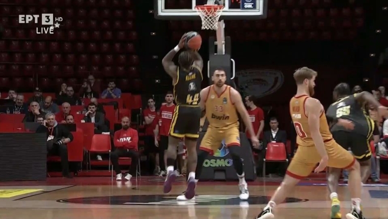 Ολυμπιακός - Μαρούσι: Ο Κιν «πρόλαβε» το χρονόμετρο με buzzer beater τρίποντο στη λήξη του δεκαλέπτου (vid)