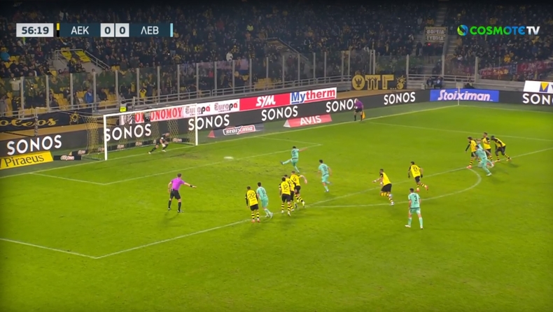 ΑΕΚ - Λεβαδειακός: Το 0-1 των Βοιωτών μετά το χτύπημα πέναλτι του Πεντρόσο (vid)