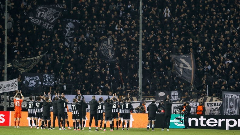 ΠΑΟΚ: Αποθέωση στους παίκτες μετά τη νίκη επί της Σλάβια Πράγας 