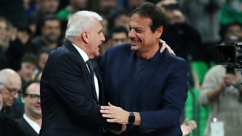 Παναθηναϊκός - Παρτίζαν: Η αγκαλιά του Αταμάν με τον Ομπράντοβιτς