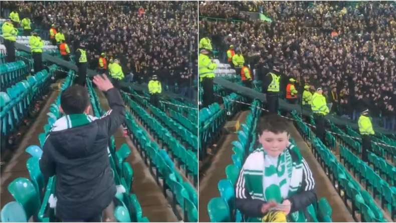 Σέλτικ: Πιτσιρικάς πήγε να χαιρετίσει τους οπαδούς της Γιουνγκ Μπόις και τον αποθέωσε όλη η εξέδρα! (vid)
