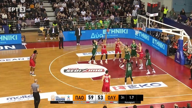 Παναθηναϊκός - Ολυμπιακός: Ο Γκος διόρθωσε το λάθος του και έκανε buzzer beater με floater (vid)