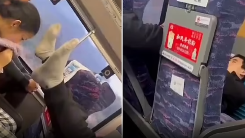 Νεαρός εκδικήθηκε... σκληρά επιβάτη επειδή δεν τον άφησε να ξαπλώσει το κάθισμά του (vid)