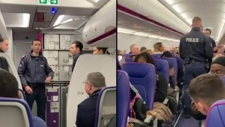 Άνδρες της ΕΛ.ΑΣ έβγαλαν σηκωτή επιβάτιδα αεροπλάνου που ήταν «τύφλα» στο μεθύσι: Αναγκαστική προσγείωση στην Αθήνα (vid)