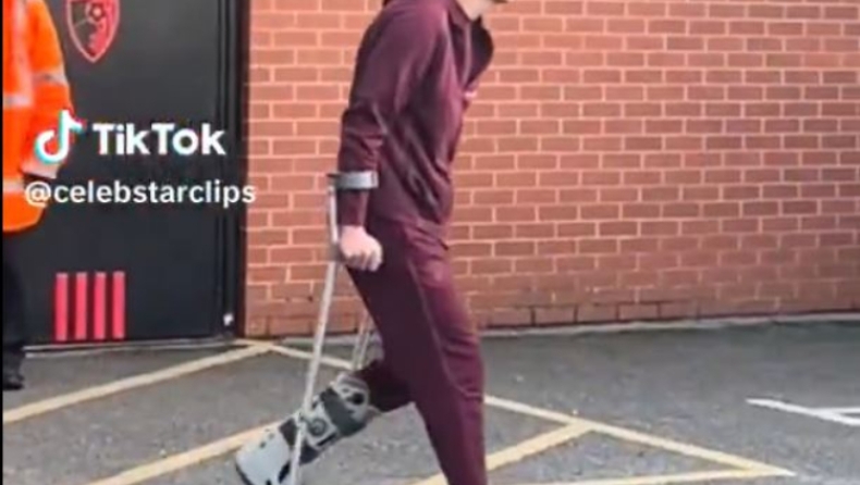 Μάντσεστερ Σίτι: Έντονη ανησυχία με Χάαλαντ, εθεάθη με πατερίτσες και μπότα (vid)