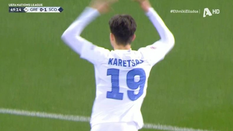 Ελλάδα - Σκωτία: Ο Καρέτσας μπήκε... φουριόζος με διαδοχικά σουτ και έκανε νόημα ξεσηκώνοντας το κοινό στο «Γ. Καραϊσκάκης» (vids)