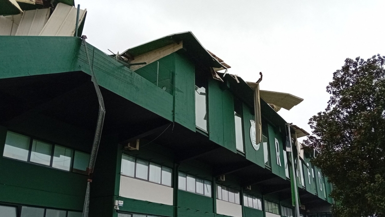 Ρίο Άβε: Οι άσχημες καιρικές συνθήκες κατέστρεψαν τη στέγη του γηπέδου της (vid)