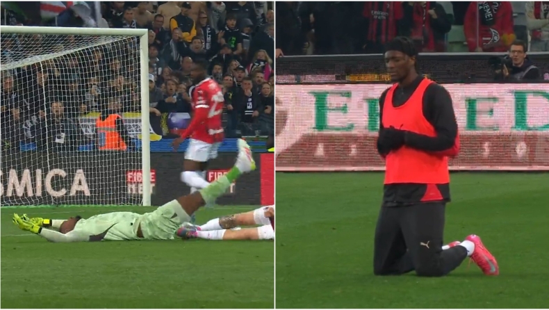 Μενιάν - Μίλαν: Ο Έιμπραχαμ προσευχήθηκε γονατιστός στο χορτάρι μετά τη σύγκρουση-σοκ (vid)