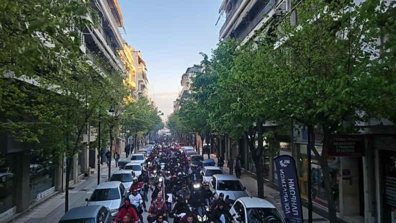 Το ατελείωτο πάρτι στην πόλη της Λάρισας: Η μεγάλη πορεία με τα μηχανάκια από τους οπαδούς (vid)