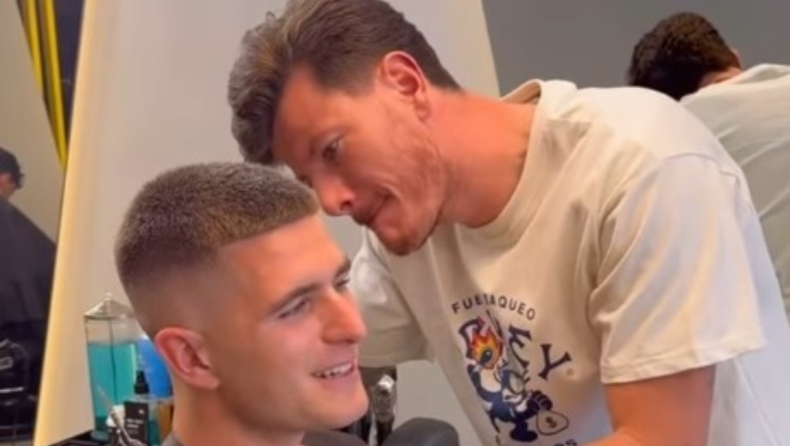 Ολυμπιακός: Βίντεο... «κλάμα» με τον Μπιανκόν να κουρεύει τον Πιρόλα! (vid)