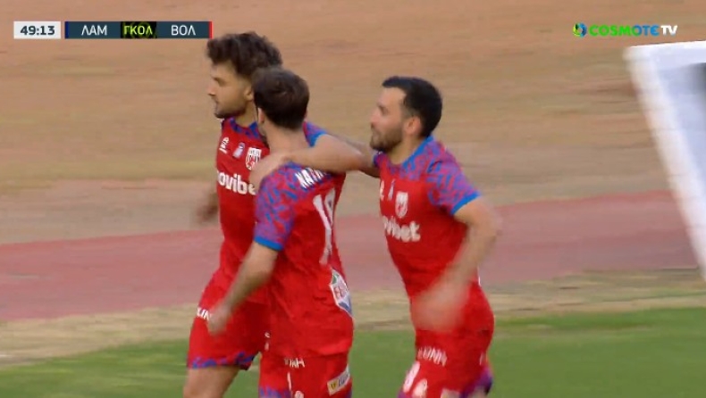 Λαμία - Βόλος: Το γκολ του Λάμπρου με πέναλτι για το 1-3 (vid)