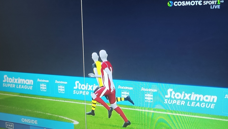  Ολυμπιακός-ΑΕΚ: Το ημιαυτόματο οφ σάιντ «επισημοποίησε» το 1-0 του Ελ Καμπί 