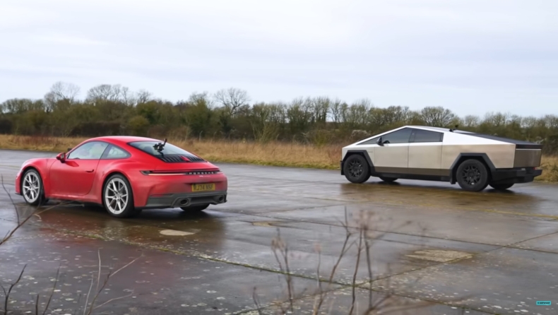 Μπορεί το Cybertruck να κερδίσει την Porsche 911 στην ευθεία; (vid)