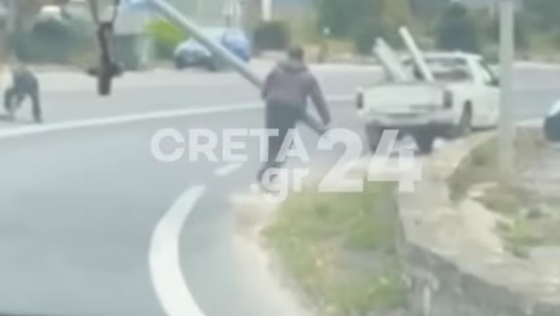 Αγροτικό «φονιάς» στο Ηράκλειο: Τού έπεσαν οι σωλήνες που κουβαλούσε στον δρόμο (vid)