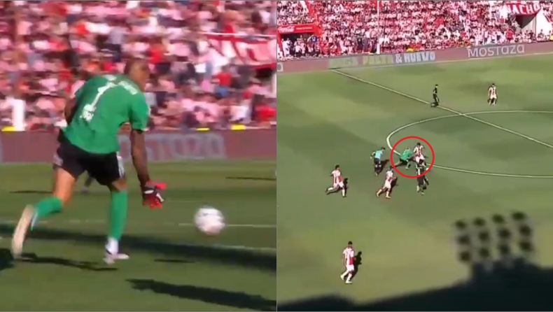 Αργεντινή: Τρομερή στιγμή παραφροσύνης από τερματοφύλακα, έπαιξε... παγκότερμα χωρίς λόγο και τιμωρήθηκε! (vid)