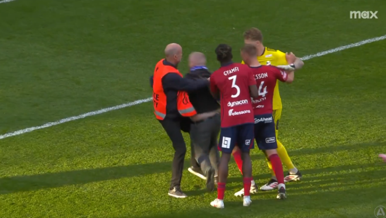 Σουηδία: Χάος στο Γκέτεμποργκ - Έστερσουντ, οπαδός επιτέθηκε με γροθιά σε παίκτη! (vid)