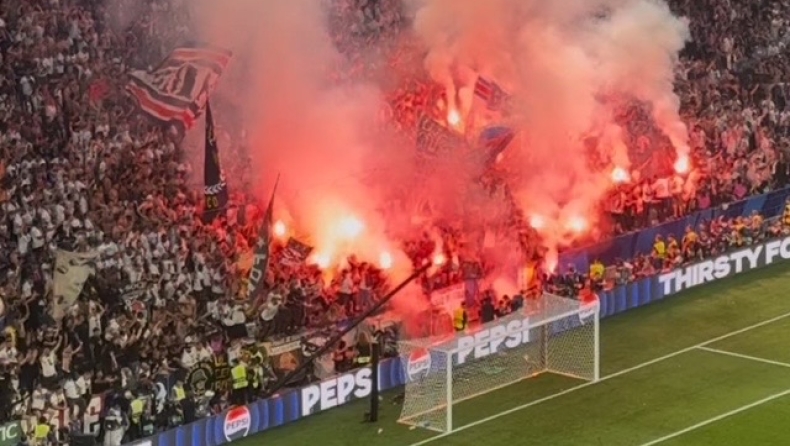 Τελικός Champions League: Πυρσοί και καπνογόνα στους πανηγυρισμούς των Γάλλων στα δύο γκολ της Παρί! (vid)