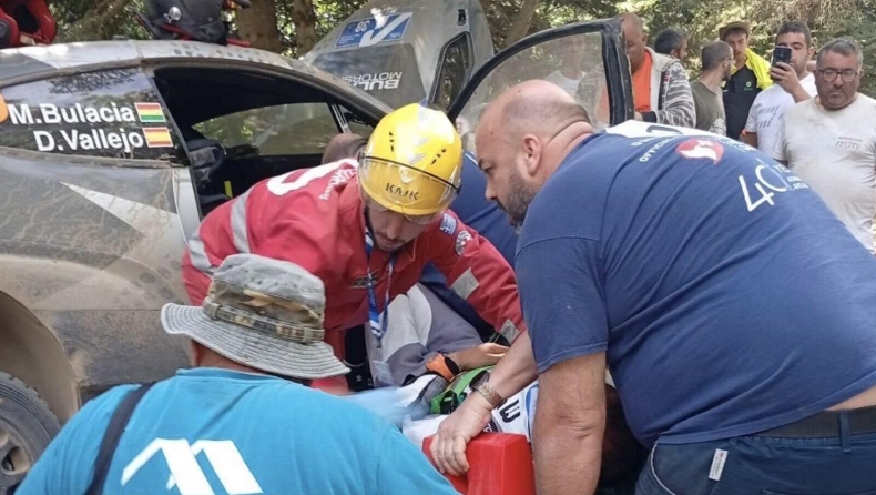 ΕΚΟ Ράλλυ Ακρόπολις: Με επέμβαση του Ερυθρού Σταυρού η διακομιδή του τραυματία συνοδηγού