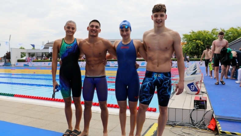 Στην 5η θέση με πανελλήνιο ρεκόρ η Ελλάδα στα 4Χ100μ. μικτή ομαδική mixed στο ευρωπαϊκό εφήβων-νεανίδων