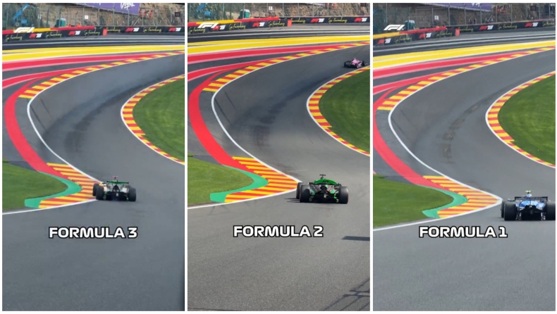 Eau Rouge: Η πραγματική σύγκριση ταχύτητας μονοθεσίων F1, F2 και F3 (vid)