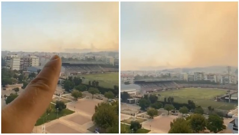 Φωτιές, Πάτρα: Οι πυκνοί καπνοί πάνω από το γήπεδο της Παναχαϊκής (vid)