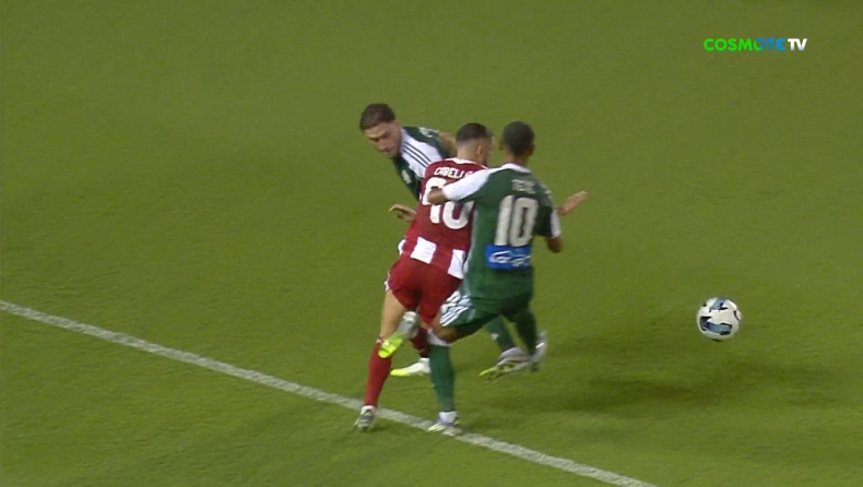 Παναθηναϊκός - Ολυμπιακός: Η φάση που ο Καμπελά ζήτησε πέναλτι και ο Αϊτεκίν του έδειξε κίτρινη