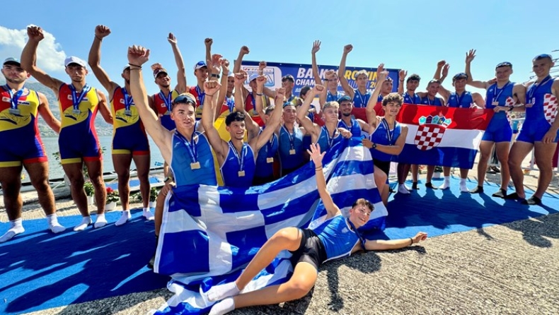 Πρωτιά με 15 μετάλλια για τα ελληνικά κουπιά στο βαλκανικό πρωτάθλημα στα Γιάννενα