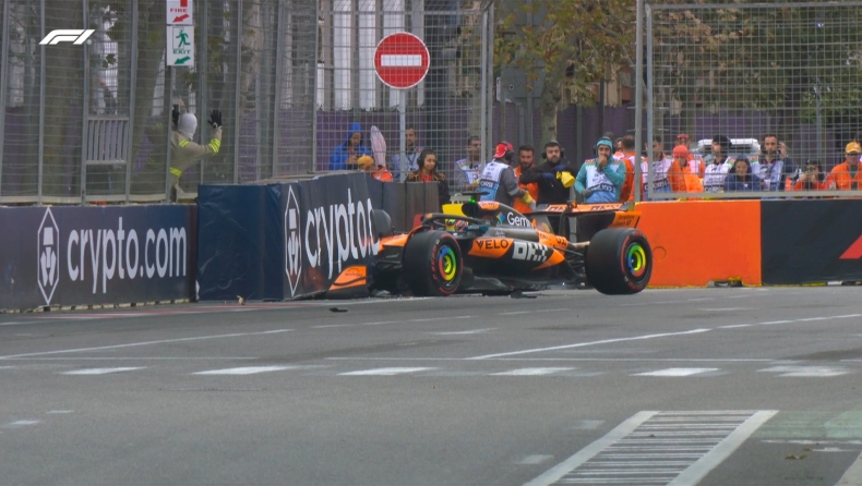 F1 - Εγκατάλειψη στις κατατακτήριες του Μπακού και για τον πρωτοπόρο της βαθμολογίας (vid)