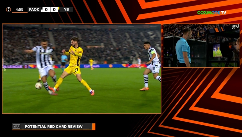 ΠΑΟΚ - Γιούνγκ Μπόις: Με δέκα παίκτες από το 6ο λεπτό οι Ελβετοί, αποβλήθηκε ο Γκίγκοβιτς