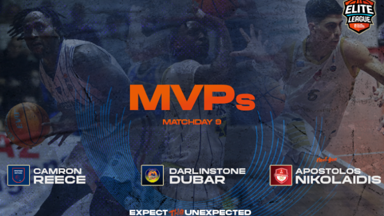 Elite League: MVP της 9ης αγωνιστικής ο Ρις και Ντούμπαρ