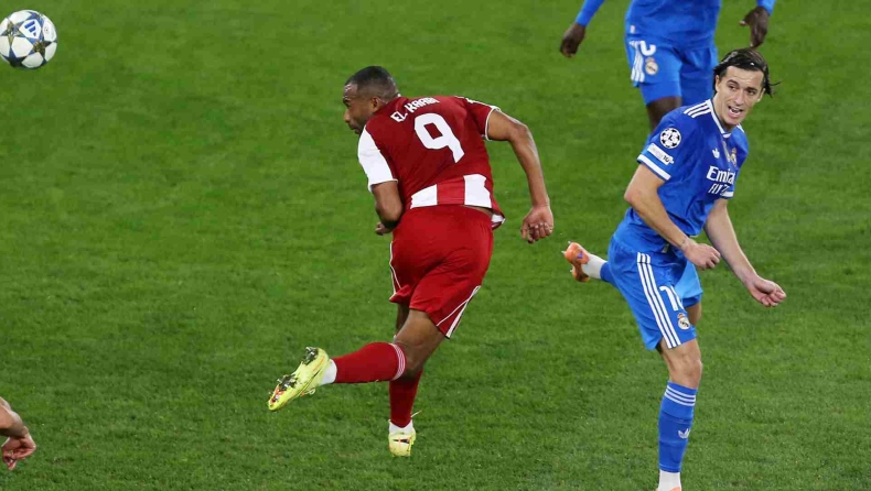 Ολυμπιακός – Ρεάλ Μαδρίτης: Ο Λούνιν κράτησε το 1-3 σε εξαιρετική κεφαλιά του Ελ Καμπί (vid)