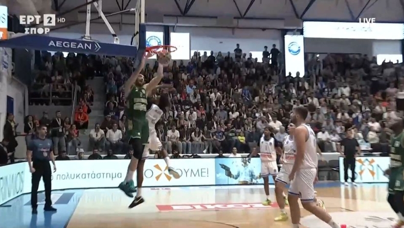Μύκονος - Παναθηναϊκός: Εντυπωσιακό alleyoop κάρφωμα ο Κουζέλογλου