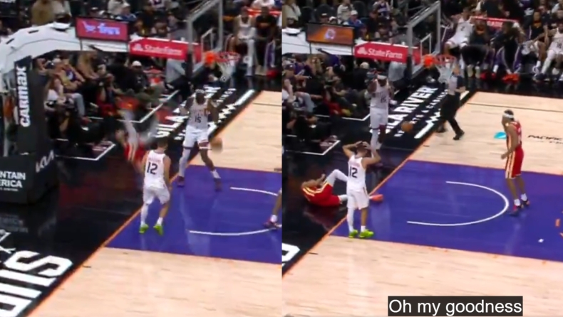 NBA: Ο Ρισασέ αρχικά σόκαρε με την πτώση του στο παρκέ, αλλά αντίπαλοι και διαιτητές συνέχισαν το παιχνίδι!