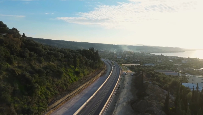 Πάτρα - Πύργος: Πλάνα από ψηλά των 10 χλμ. που απομένουν (vid)