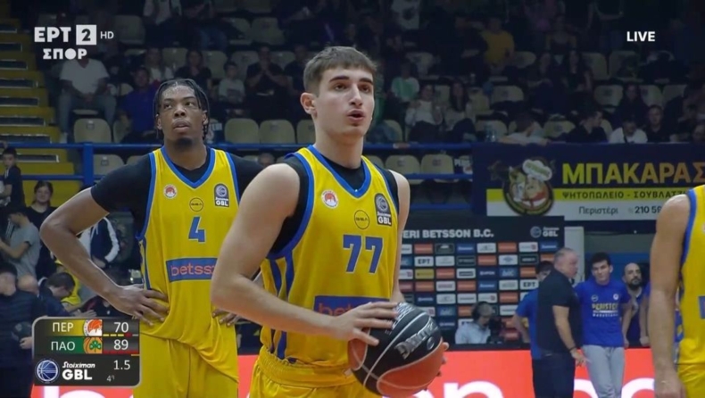 Περιστέρι - Παναθηναϊκός, Σλούκας: Η κίνηση fair play με το σκόπιμο φάουλ στον νεαρό Παπαγεωργίου