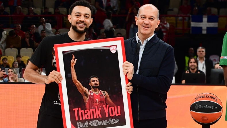 Ολυμπιακός - Ζάλγκιρις: Οι «ερυθρόλευκοι» βράβευσαν τους Γουίλιαμς Γκος και Ράιτ