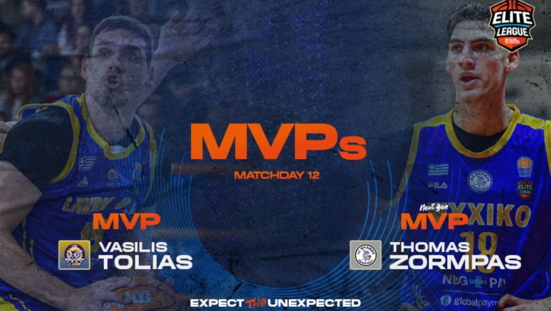 Elite League: MVP ο Τόλιας - Next Gen ο Ζορμπάς