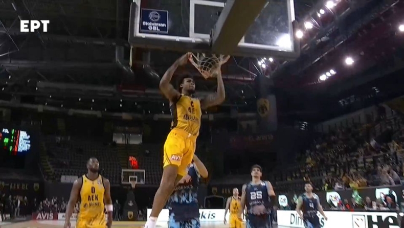 ΑΕΚ - Κολοσσός: Φοβερή... πτήση ο dunker Μπράουν (vid)