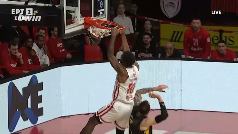 Ολυμπιακός - Μαρούσι: Εντυπωσιακό alley oop ο Τζόουνς (vid)