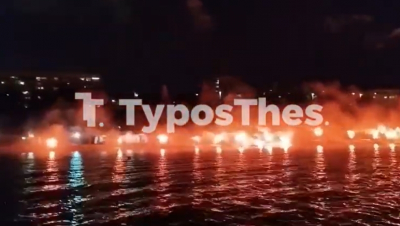 Οι οπαδοί του Απόλλωνα «έκαψαν» την Καλαμαριά για τα 100 τους χρόνια (vid)