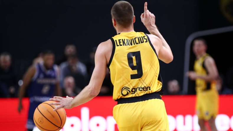 AEK: Στην κορυφαία πεντάδα της αγωνιστικής ο Λεκαβίτσιους στο BCL