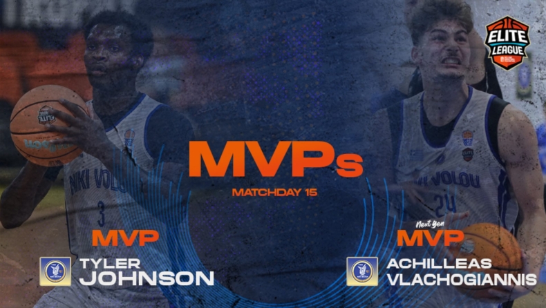 Elite League: MVP 15ης αγωνιστικής ο Τζόνσον, next gen ο Βλαχογιάννης