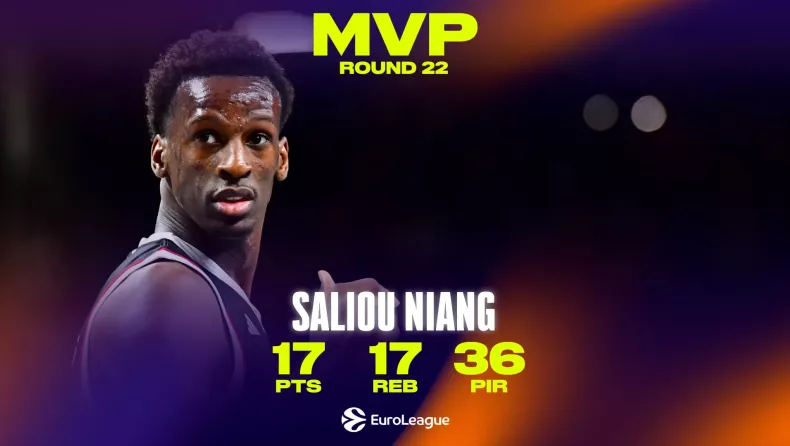 EuroLeague: Ο Νιάνγκ της Βίρτους MVP της 22ης αγωνιστικής