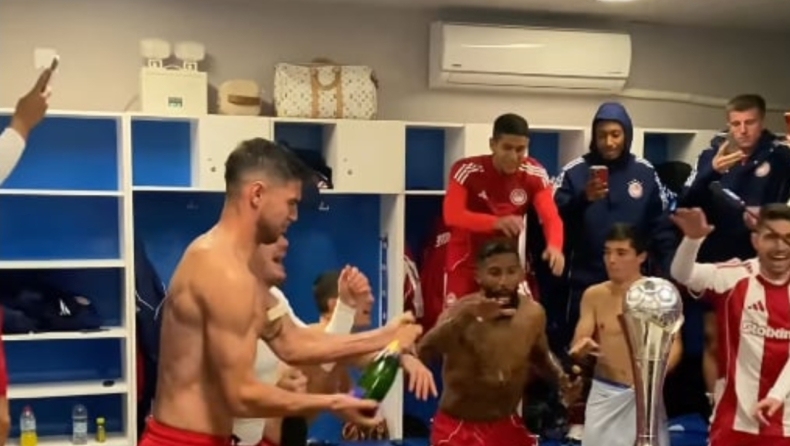 Ολυμπιακός: Το απόλυτο πάρτι των παικτών μετά την κατάκτηση του Super Cup (vid)