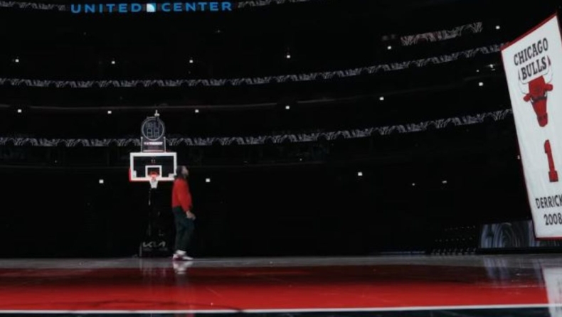 Ντέρικ Ρόουζ: Έπαθε.. πλάκα όταν αντίκρισε το banner της φανέλας του