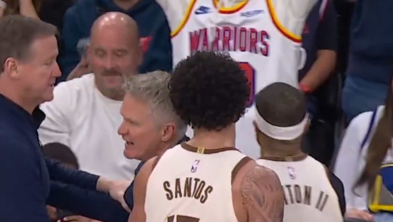 Γουόριορς: Έξαλλος ο Στιβ Κερ με τους διαιτητές, τον κρατούσαν τρεις!