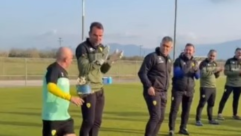 Παναιτωλικός: Η έκπληξη στην προπόνηση για τα γενέθλια του Αναστασίου