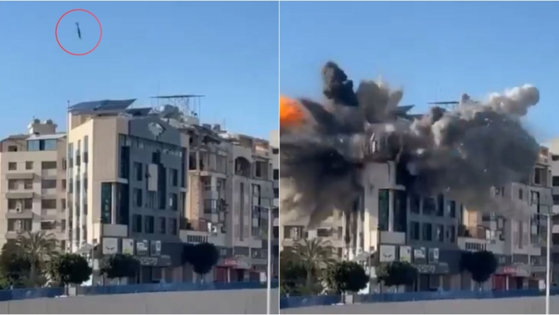 Η στιγμή της τρομακτικής έκρηξης στη νότια Βηρυτό από ισραηλινά αεροπορικά πλήγματα (vid)