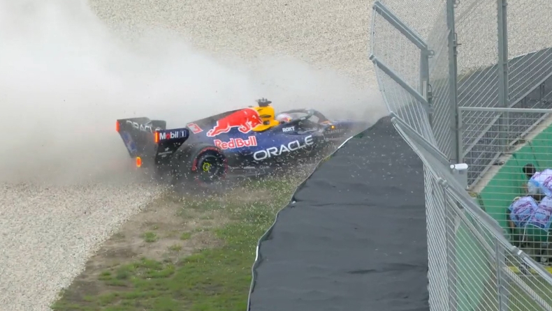 F1 - H δραματική έξοδος του Φερστάπεν στο Q1 (vid)